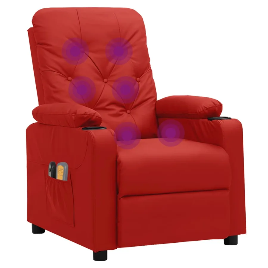 Fauteuil inclinable électrique Rouge bordeaux Similicuir - 7