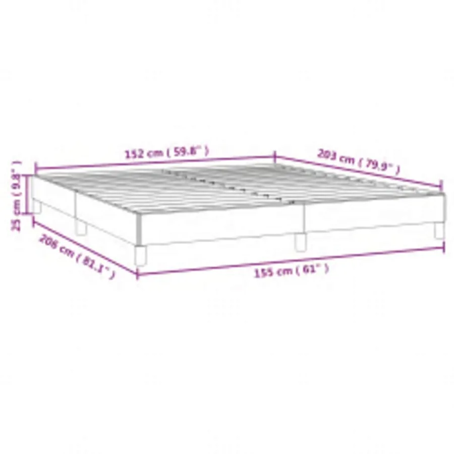 Cadre de lit gris foncé 152x203 cm velours - 10