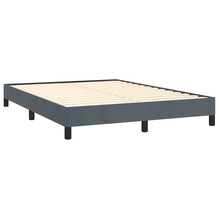 Cadre de lit gris foncé 152x203 cm velours - 3