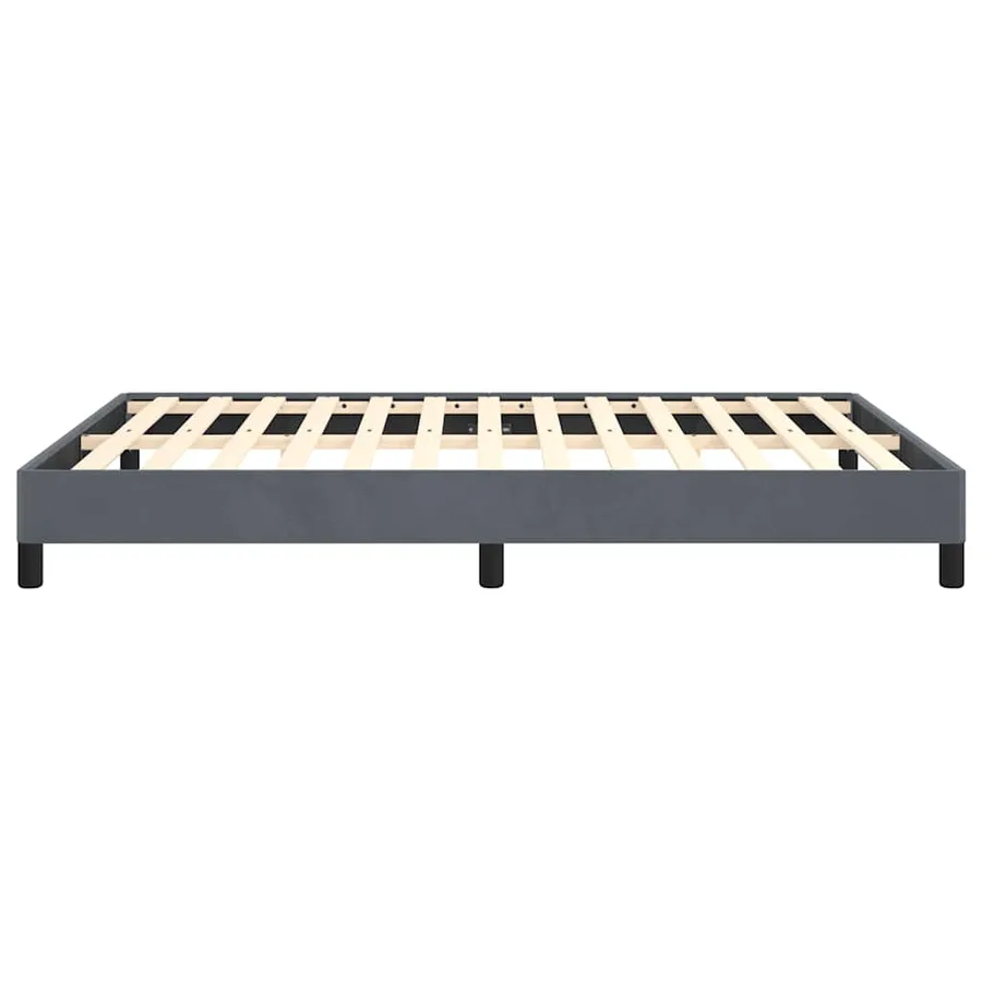 Cadre de lit gris foncé 152x203 cm velours - 7