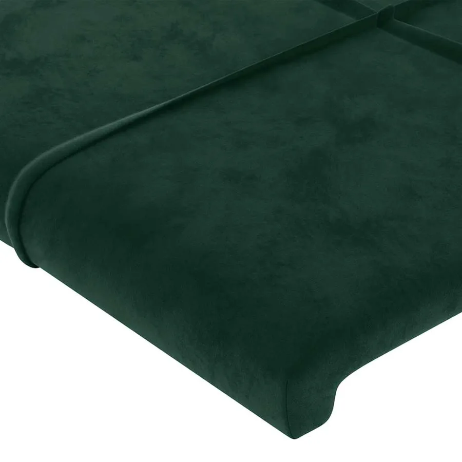 Cadre de lit sans matelas vert foncé 90x200 cm velours - 10