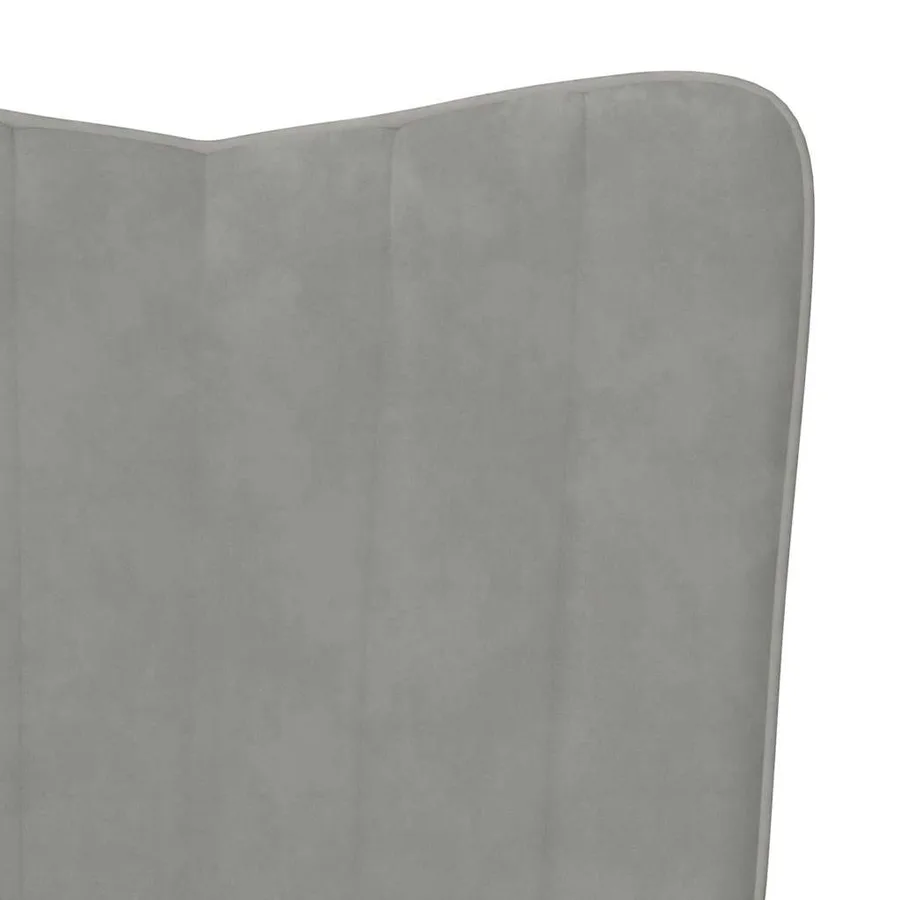 Chaise à bascule avec repose-pied Gris clair Velours - 8