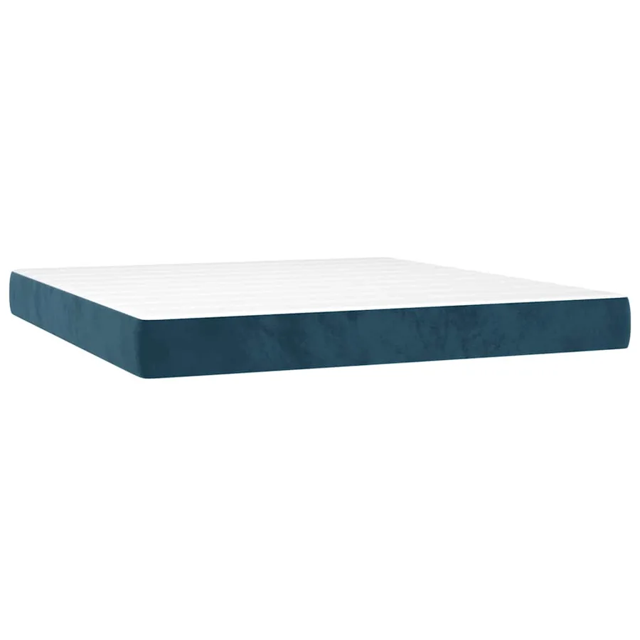 Sommier à lattes de lit avec matelas LED Bleu foncé 180x200 cm - 6