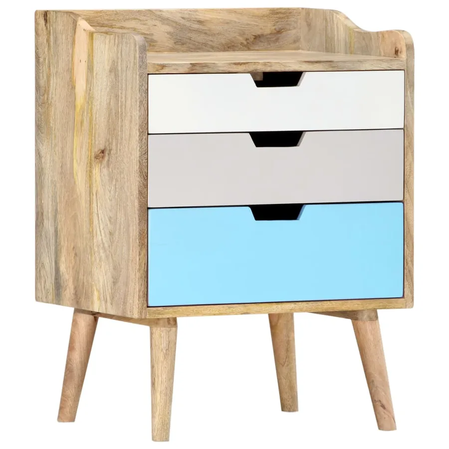 Table de chevet 47x35x63 cm Bois de manguier solide - 10