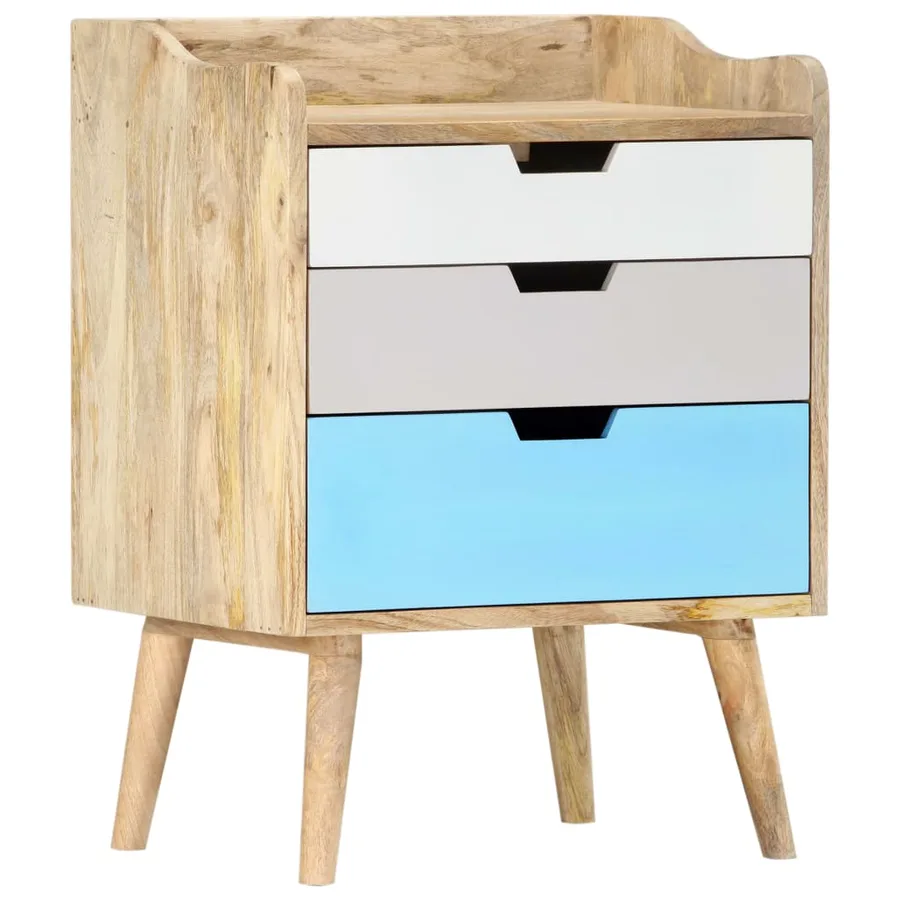 Table de chevet 47x35x63 cm Bois de manguier solide - 9