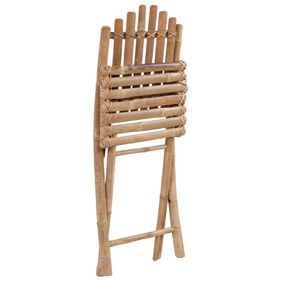 Ensemble à manger d'extérieur pliable 5pcs avec coussins Bambou - 7