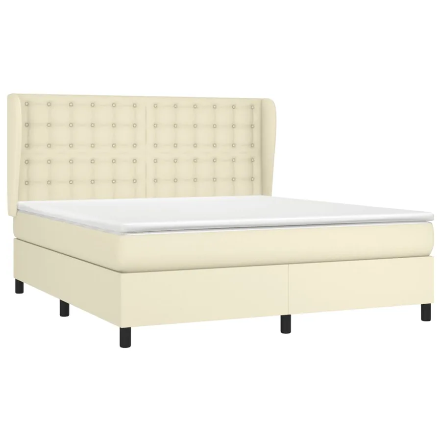 Sommier à lattes de lit avec matelas Crème 180x200cm Similicuir - 3