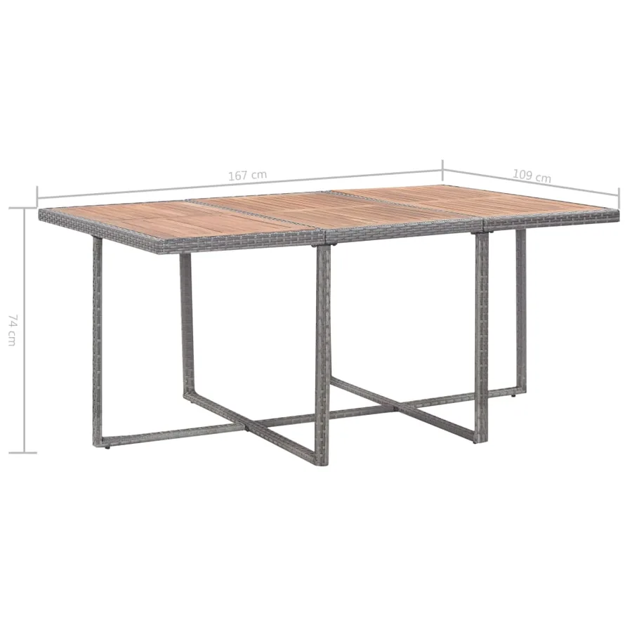 Ensemble à manger d’extérieur et coussins 11 pcs résine tressée - 12
