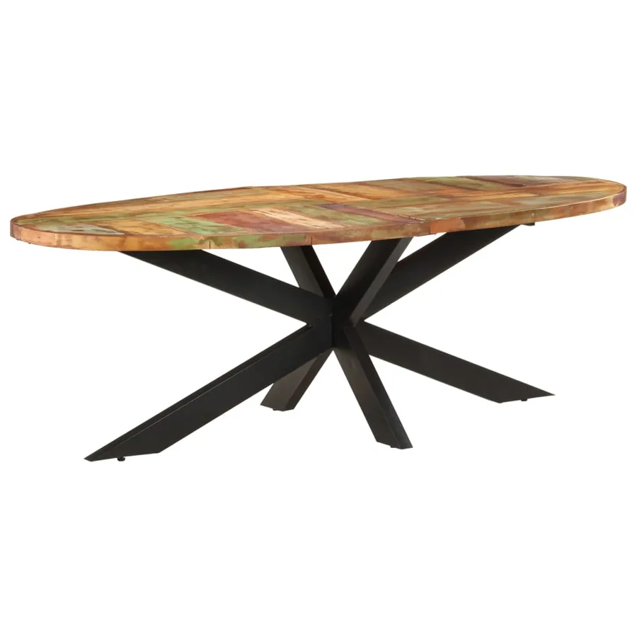 Table à dîner 240x100x75 cm Bois de récupération solide - 4