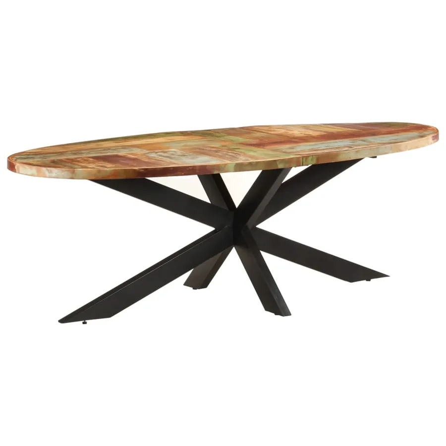 Table à dîner 240x100x75 cm Bois de récupération solide - 5