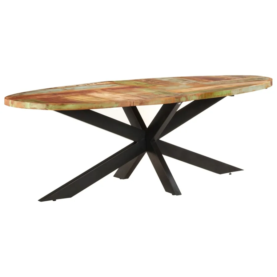 Table à dîner 240x100x75 cm Bois de récupération solide - 6