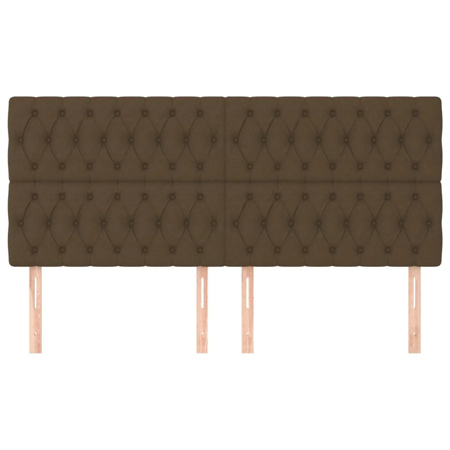 Tête de lit marron foncé 180 x 7 x 118/128 cm Tissu - 3