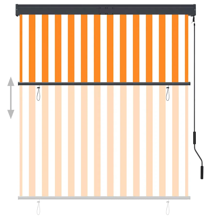 Store roulant d'extérieur 140x250 cm Blanc et orange - 3