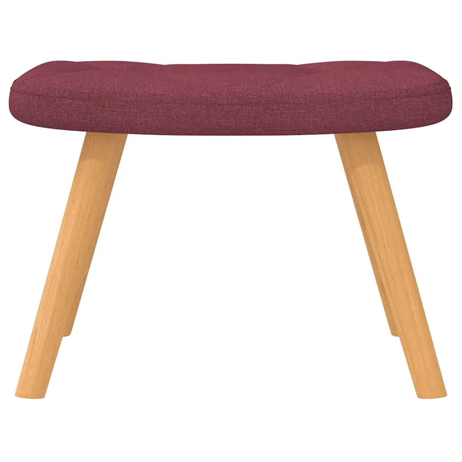 Chaise à bascule avec tabouret Rouge bordeaux Tissu - 8