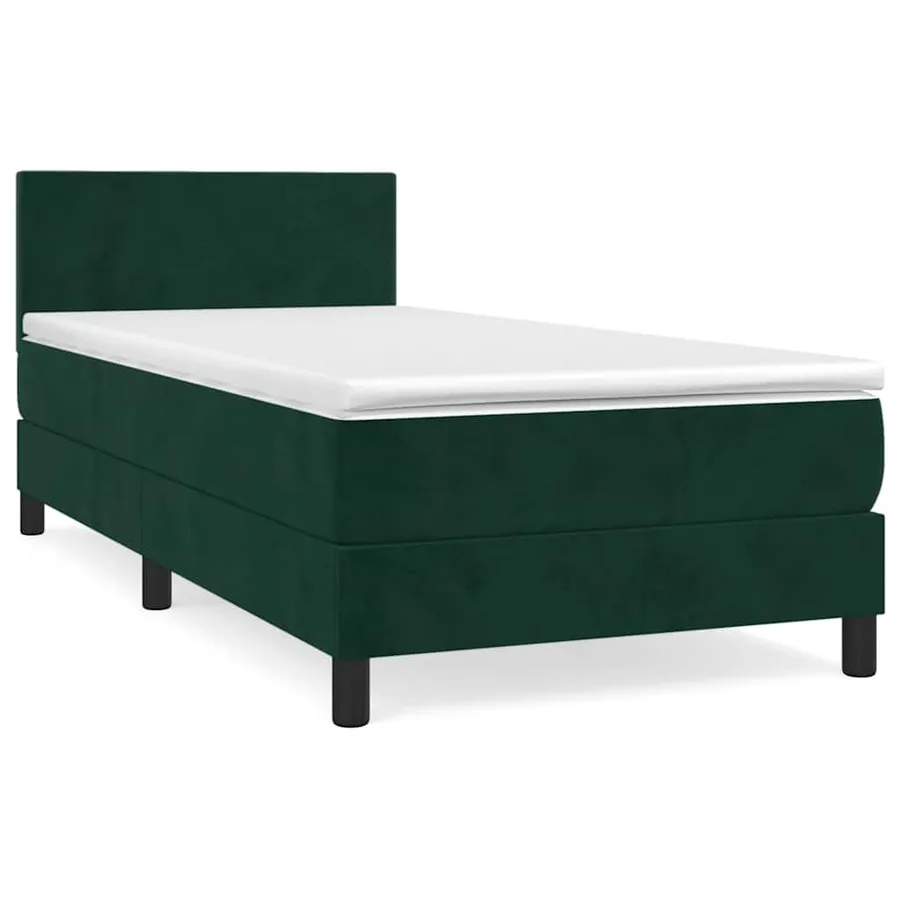 Sommier à lattes de lit avec matelas Vert foncé 90x190 cm - 2
