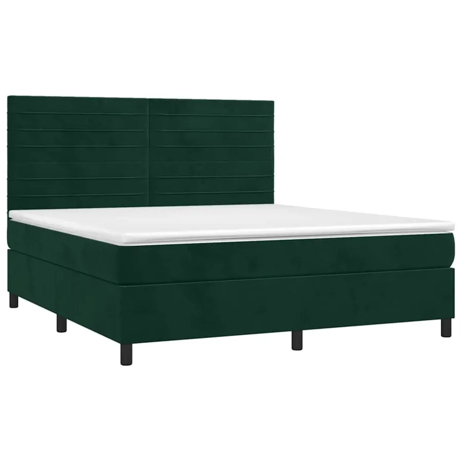 Sommier à lattes de lit et matelas Vert foncé 180x200cm Velours - 3