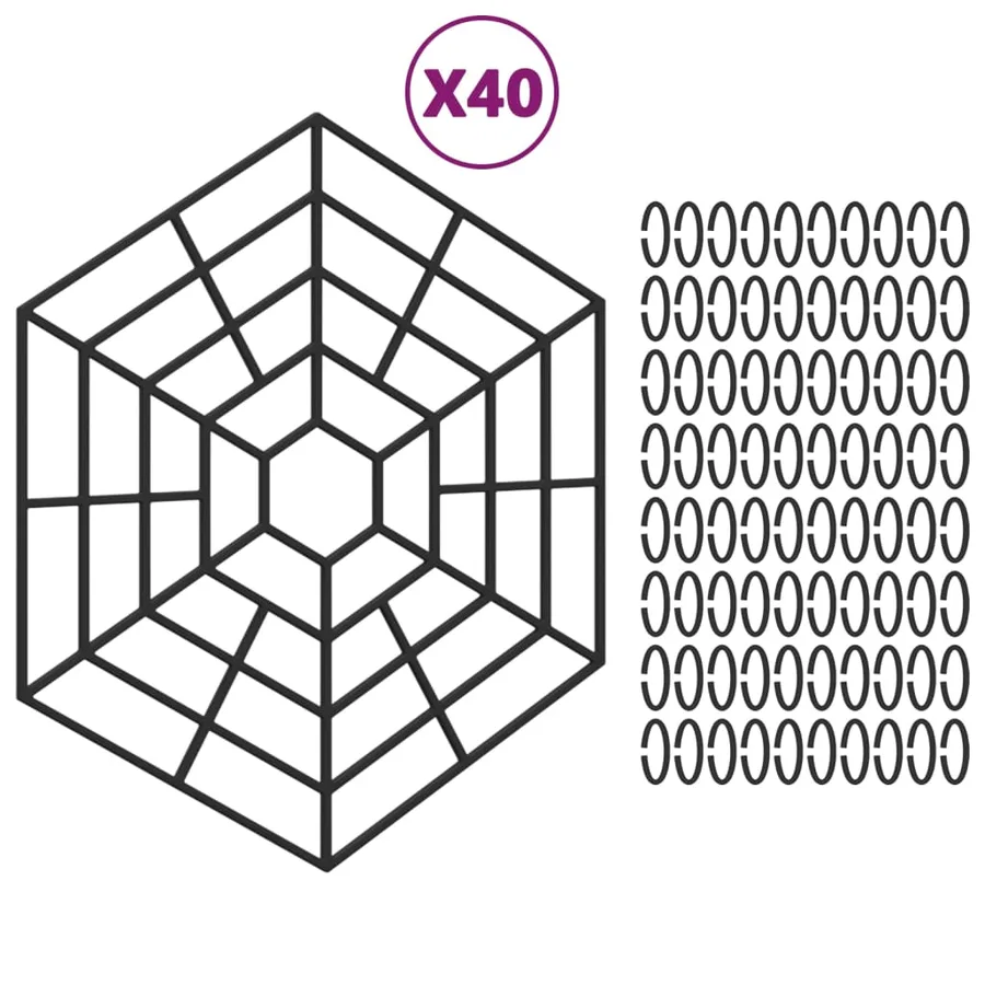 Protection d'étang 40 pcs Noir Polypropylène - 2