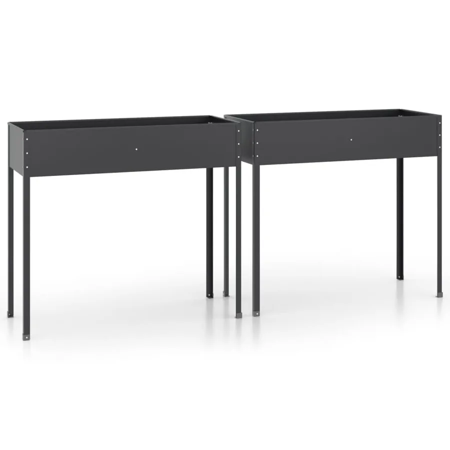 Jardinières 2 pcs Anthracite Acier galvanisé - 2