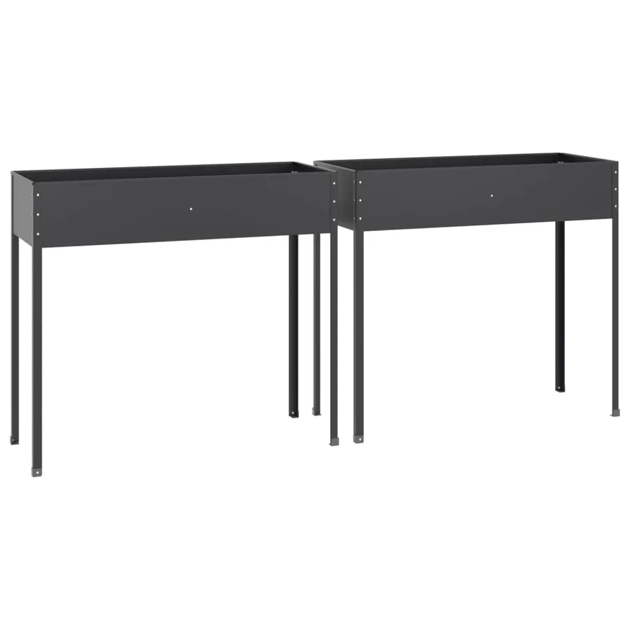 Jardinières 2 pcs Anthracite Acier galvanisé - 4