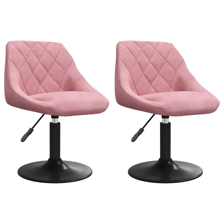 Chaises pivotantes à manger lot de 2 Rose Velours - 2