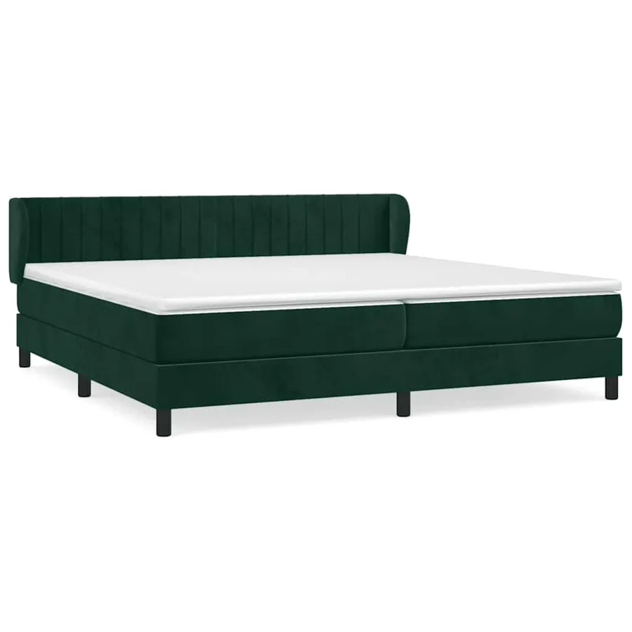 Sommier à lattes de lit et matelas Vert foncé 200x200cm Velours - 2