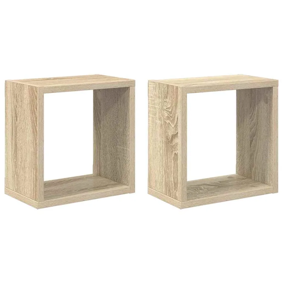 Étagères cube murales 2 pcs Chêne sonoma 26x15x26 cm - 2