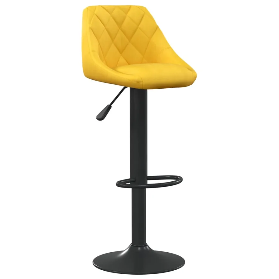 Tabouret de bar Jaune moutarde Velours - 2
