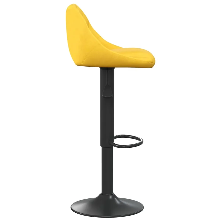 Tabouret de bar Jaune moutarde Velours - 4