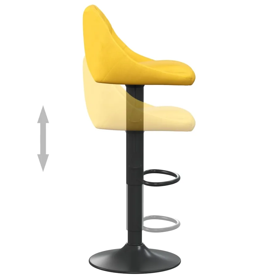 Tabouret de bar Jaune moutarde Velours - 6