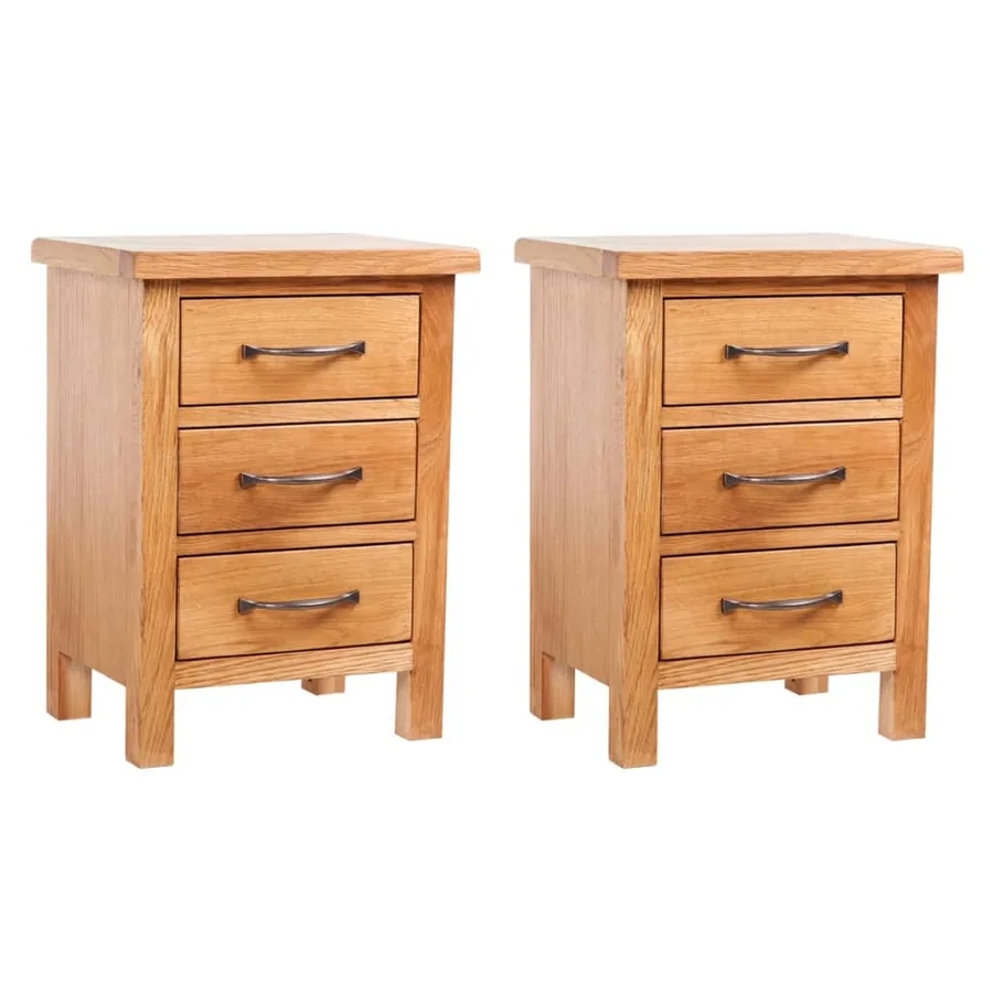 Tables de chevet 2 pcs 40x30x54 cm Bois de chêne massif
