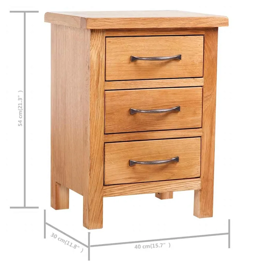 Tables de chevet 2 pcs 40x30x54 cm Bois de chêne massif - 6