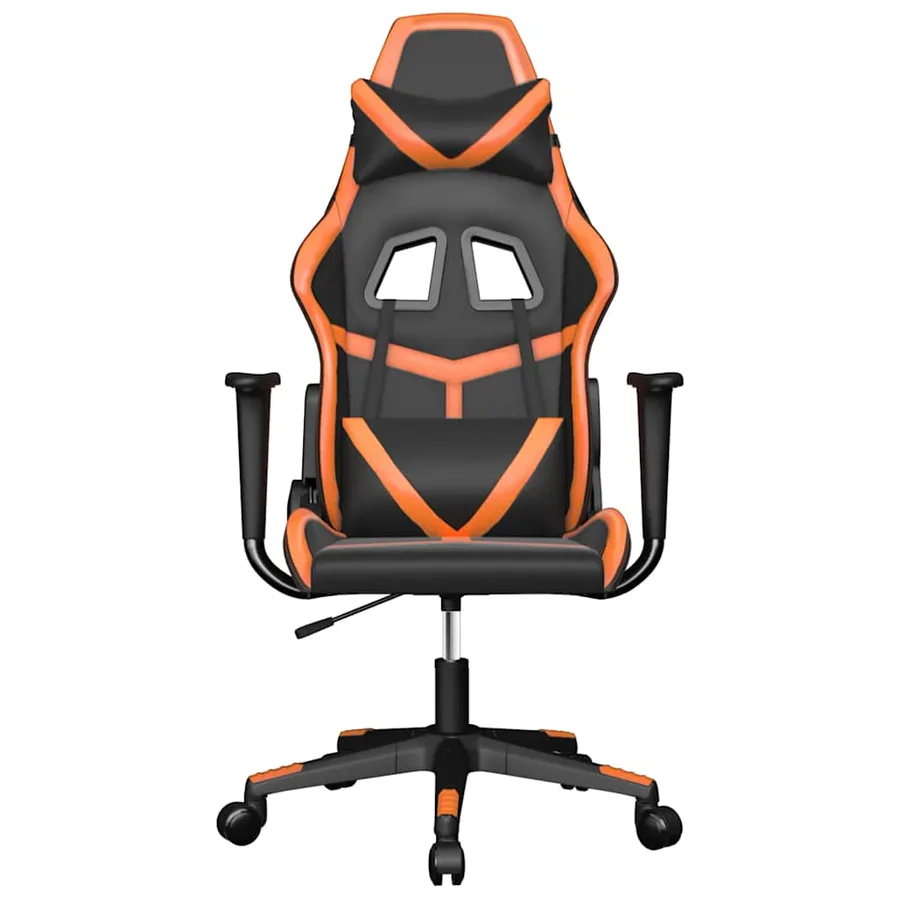 Chaise de jeu de massage Noir et orange Similicuir - 3