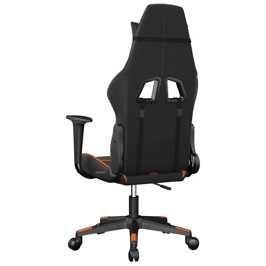 Chaise de jeu de massage Noir et orange Similicuir - 7