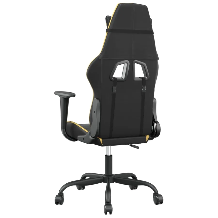 Chaise de jeu de massage Noir et doré Similicuir - 5