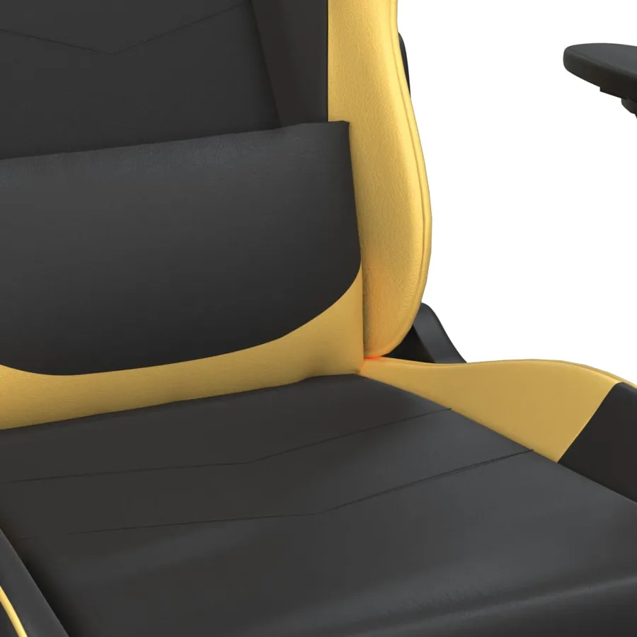 Chaise de jeu de massage Noir et doré Similicuir - 8