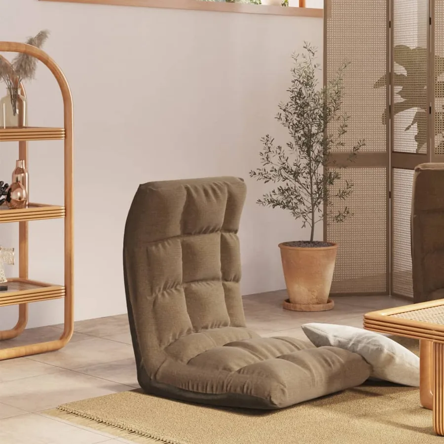 Chaise pliable de sol Taupe Tissu