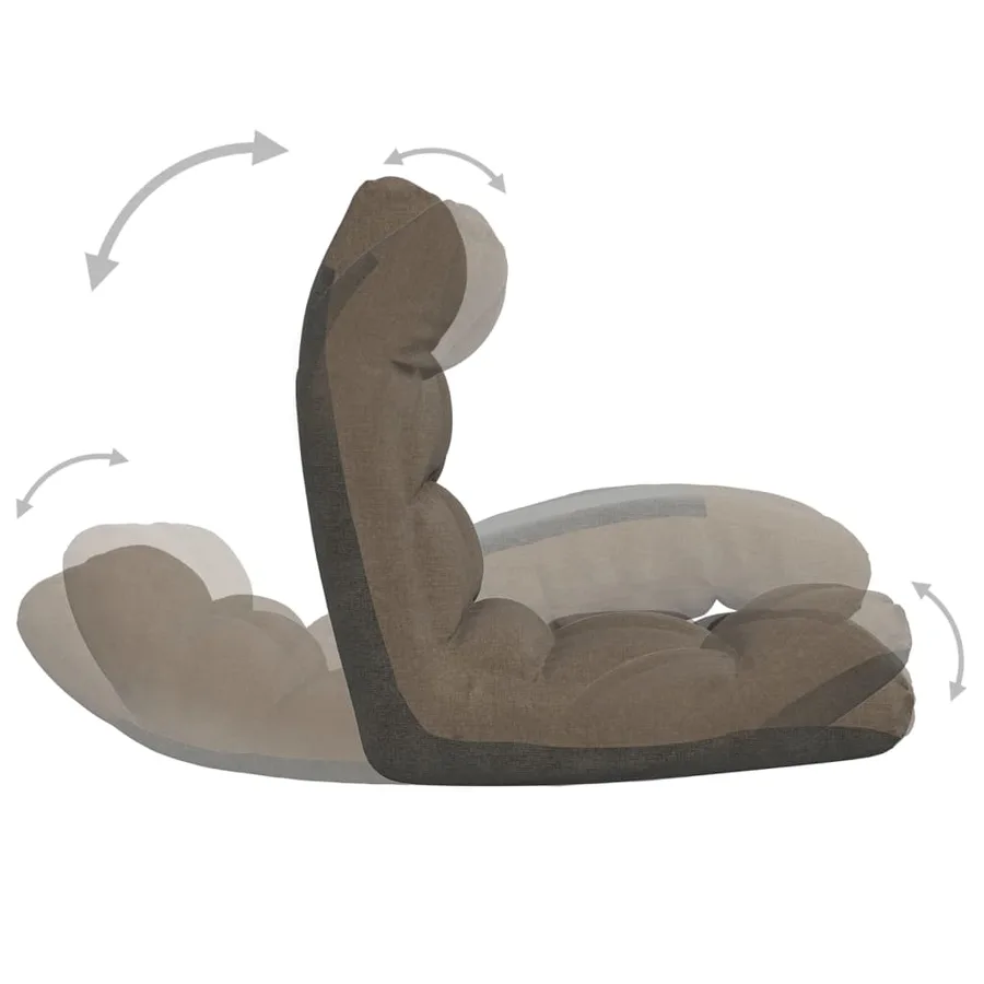 Chaise pliable de sol Taupe Tissu - 6