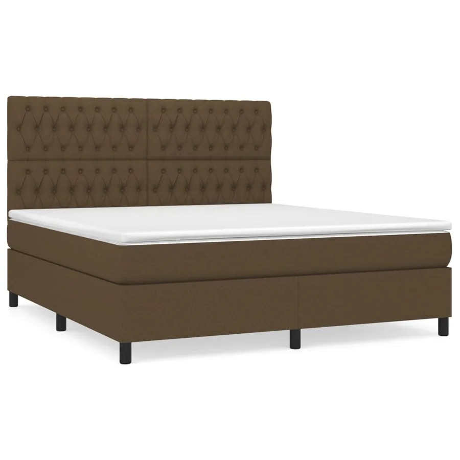 Sommier à lattes de lit avec matelas Marron foncé 180x200 cm - 2