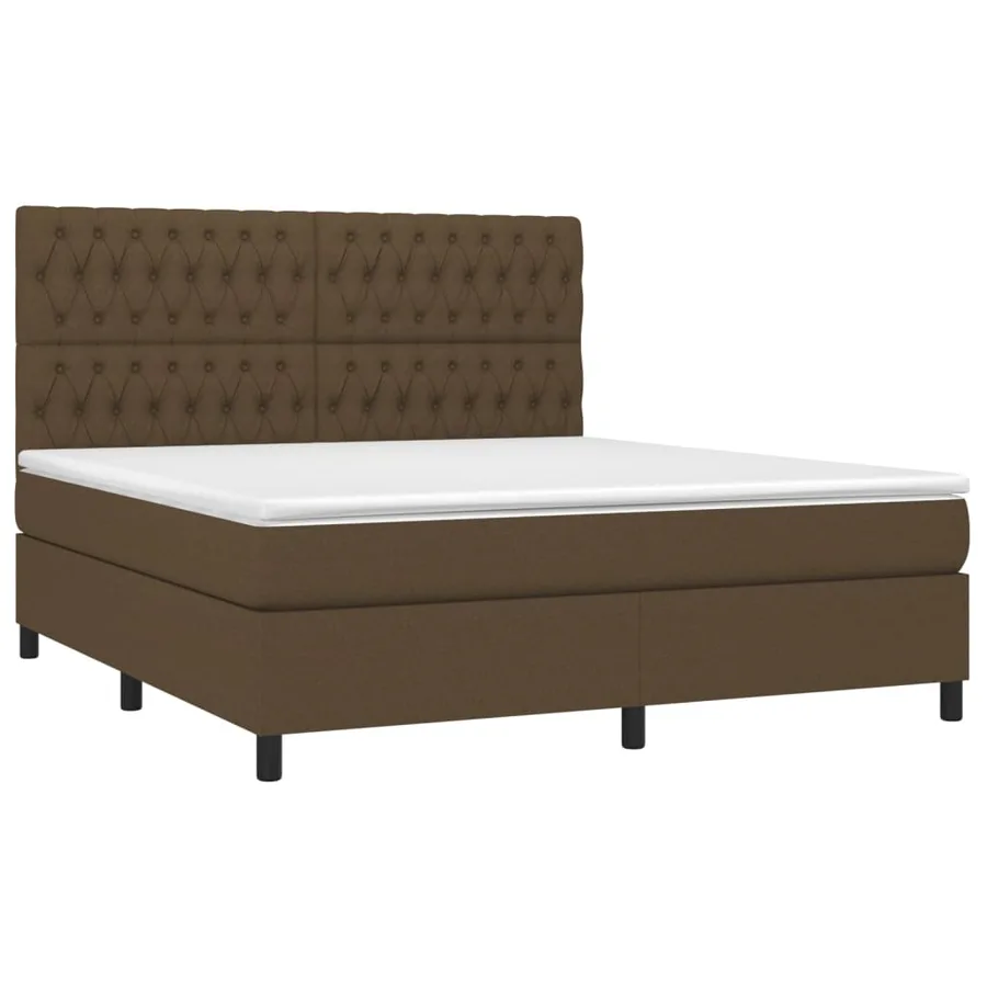 Sommier à lattes de lit avec matelas Marron foncé 180x200 cm - 3