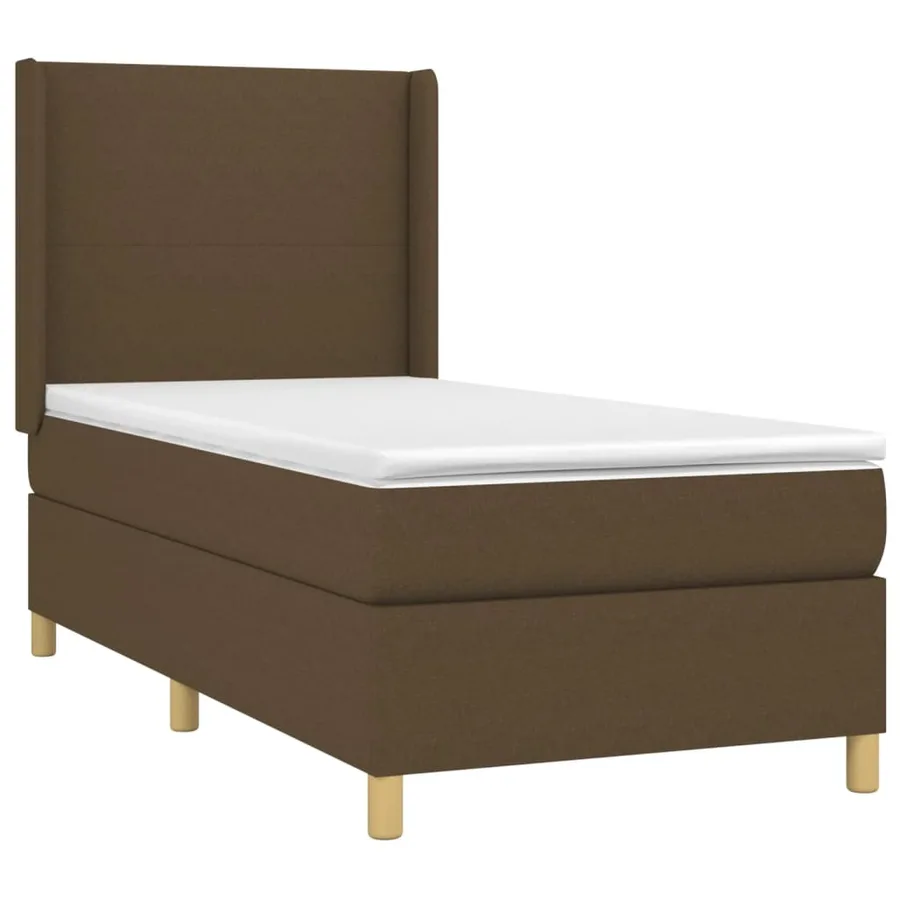 Sommier à lattes de lit matelas LED Marron foncé 90x190cm Tissu - 4