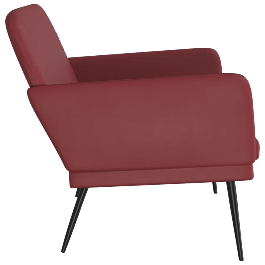 Banc Rouge bordeaux 107x80x81 cm Similicuir - 4