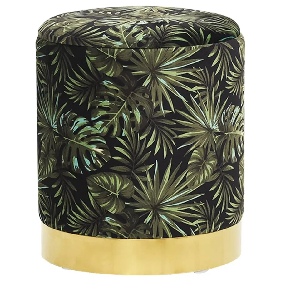 Tabouret de rangement rond Multicolore Tissu 31 x 37 cm - 2