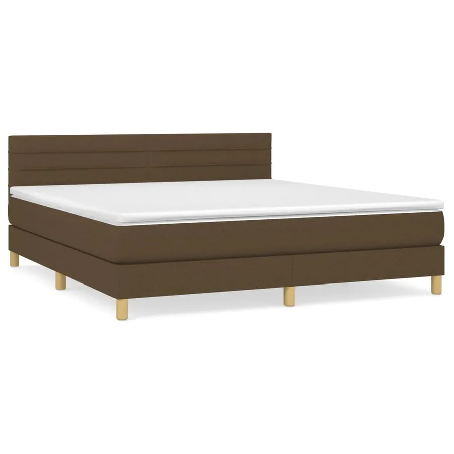 Sommier à lattes de lit avec matelas Marron foncé 180x200 cm - 2