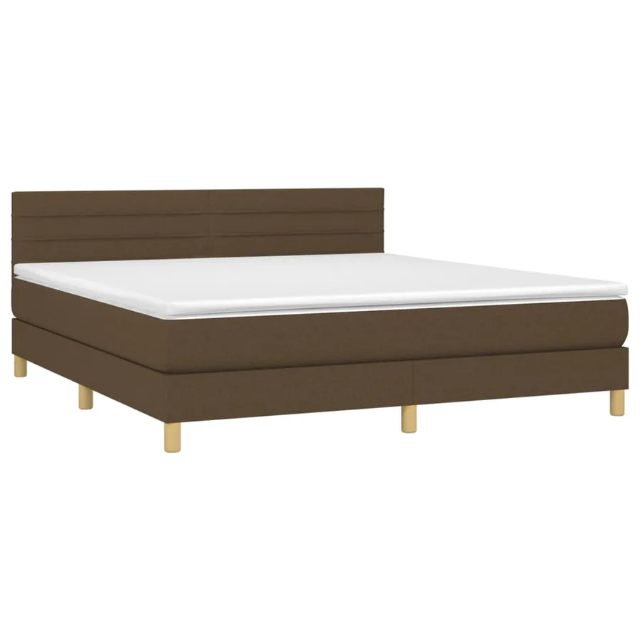 Sommier à lattes de lit avec matelas Marron foncé 180x200 cm - 3