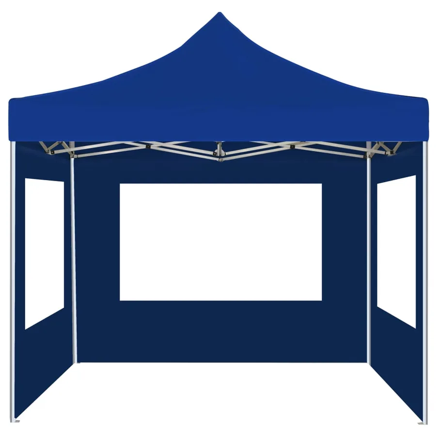 Tente de réception pliable avec parois Aluminium 2x2 m Bleu - 3