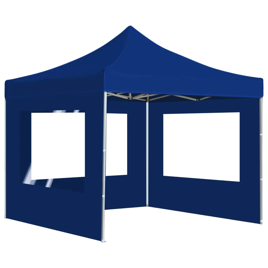 Tente de réception pliable avec parois Aluminium 2x2 m Bleu - 5