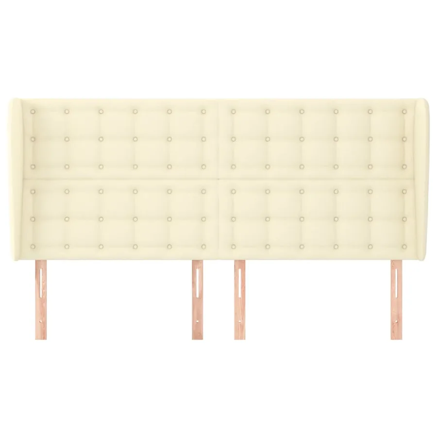 Tête de lit avec oreilles Crème 183x23x118/128 cm Similicuir - 5
