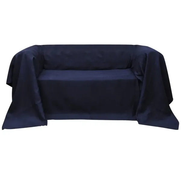 Housse de canapé Micro-suède Bleu marine 270x350 cm