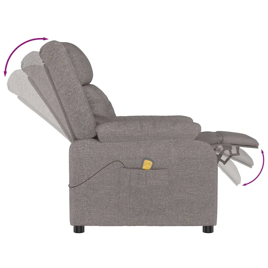 Fauteuil de massage Taupe Tissu - 5