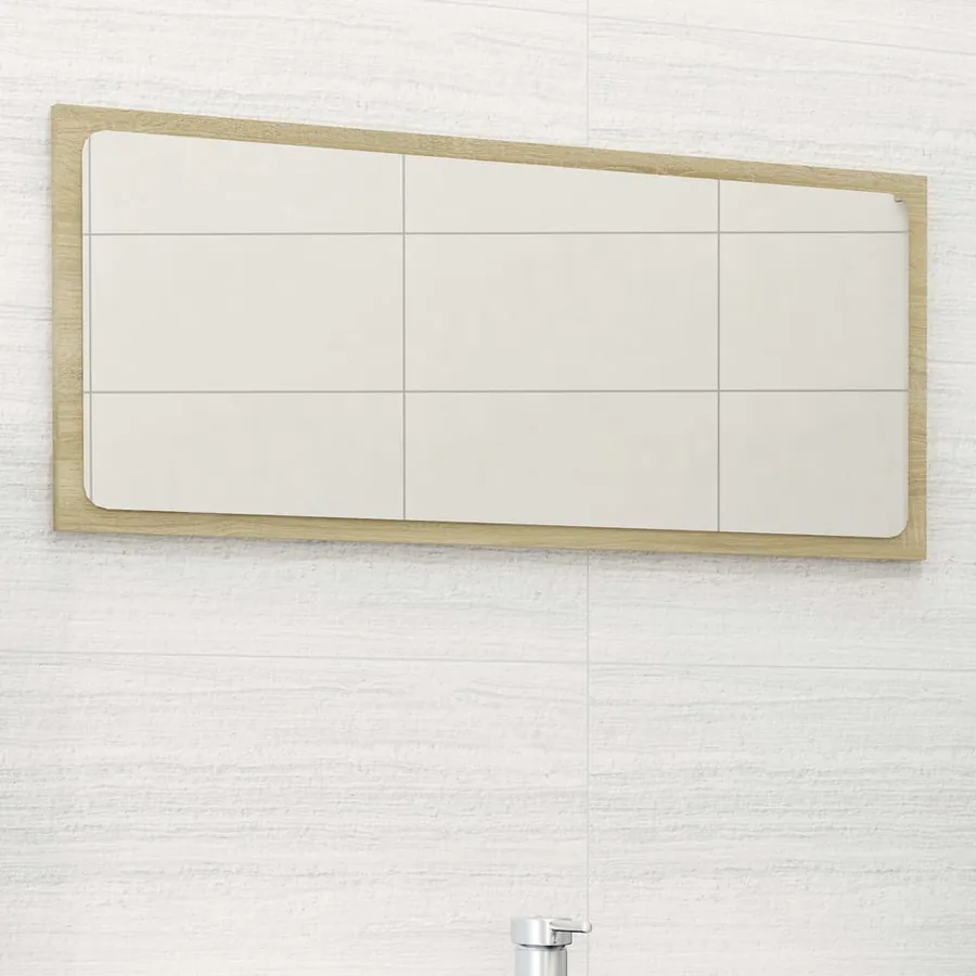 Miroir de salle de bain Chêne sonoma 80x1,5x37 cm Aggloméré